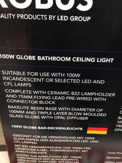 Globe Bathroom Light