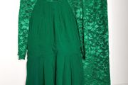 Ollie &amp; Mac Emerald Green Lace Top Skirt Co-ords 14UK/42EU