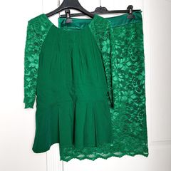 Ollie & Mac Emerald Green Lace Top Skirt Co-ords 14UK/42EU