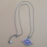 25 Sterling Silver Evil Eye Pendant Necklace with Purple & White CZ Stones Protective Charm Jewelry Image 9