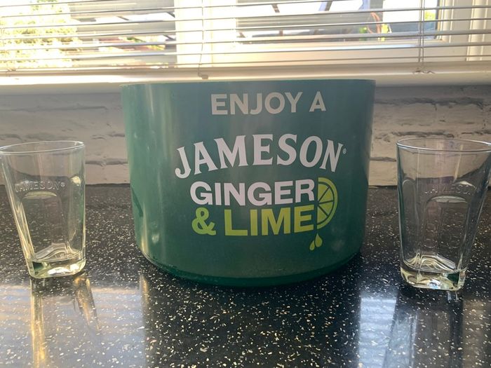 Jameson Whiskey Glasses x 3 & Ice bucket