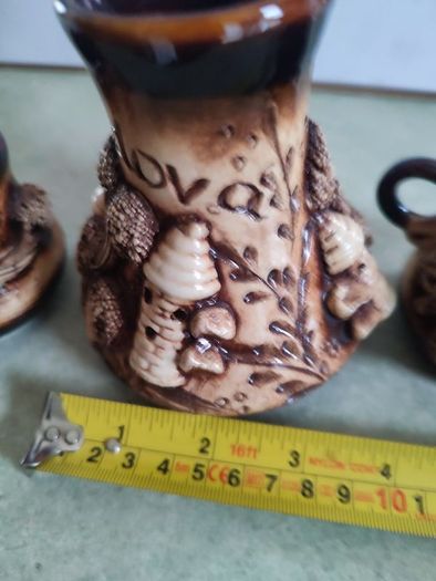 Maldivian Pottery Turkish set, ORIENS, Castle, 600ml, 200ml, Ceramic, Beige/Brown, 3 pieces