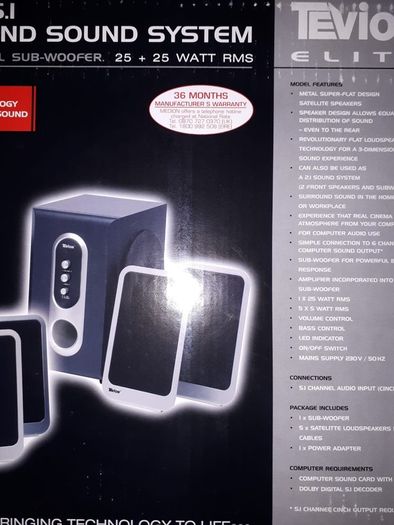 Speakers 5.1 Surround Sound System (BNIB)