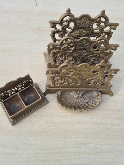 Brass desk set in an eclectic style