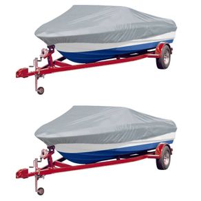Boat Covers 2 pcs Grey Length 427-488 cm Width 229 cm