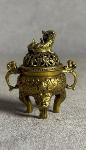 Incense Burner With Qilin Motif - Bronze