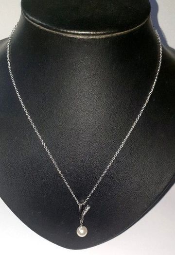 Vintage Hallmarked Silver Pearl & White Topaz