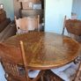 Vintage extendable dining table and 4 carved chairs Image 2