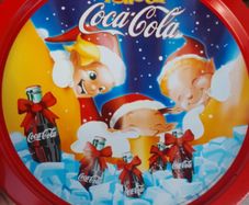 Coca Cola Christmas Italian Metal tray rare