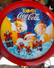 Coca Cola Christmas Italian Metal tray rare