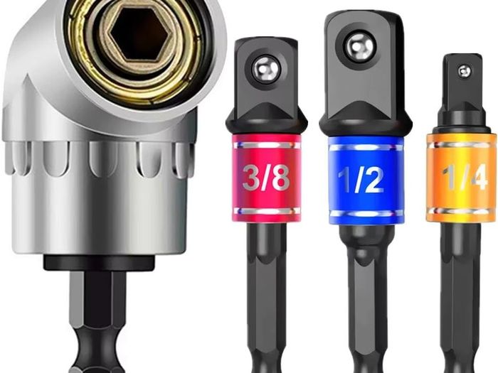Impact Grade 105 Degree Angle Socket Adapter Power Hand Tool Part Driver Extension Set Screwdriver Holder Drill Nut Attachment