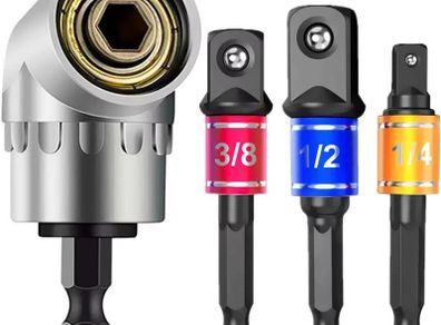 Impact Grade 105 Degree Angle Socket Adapter Power Hand Tool Part Driver Extension Set Screwdriver Holder Drill Nut Attachment
