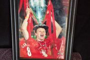 Liverpool signed 12x8 photo 2005", "John Arne Riise autograph", "Istanbul 2005 memorabilia", and "Framed Liverpool FC with COA"
