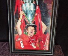 Liverpool signed photo 2005", "John Arne Riise autograph", "Istanbul 2005 memorabilia", and "Framed Liverpool FC with COA"