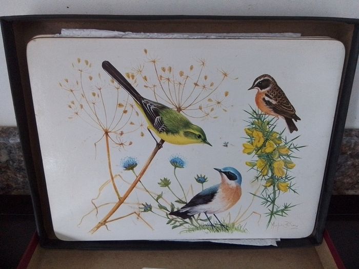Set of Place Mats with Bird Display
