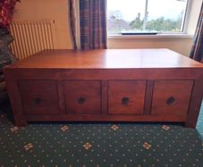 large wooden coffee table
