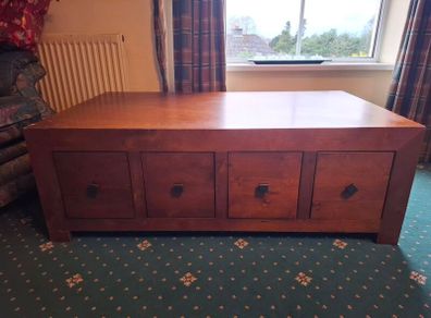 large wooden coffee table