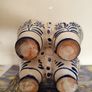 Vintage Hand Painted Ceramic Egg Carrier  Blue and White Floral Easter Table Image 7