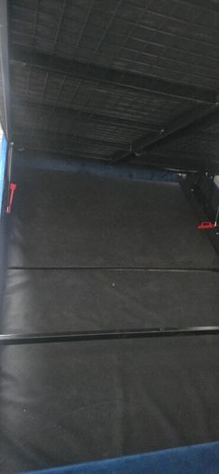 Double bed ith storage plush blue/mattress included bought at xmas too big for room