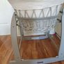 Dimple Grey Wicker Moses Basket White / With Deluxe Rocking Stand Image 2