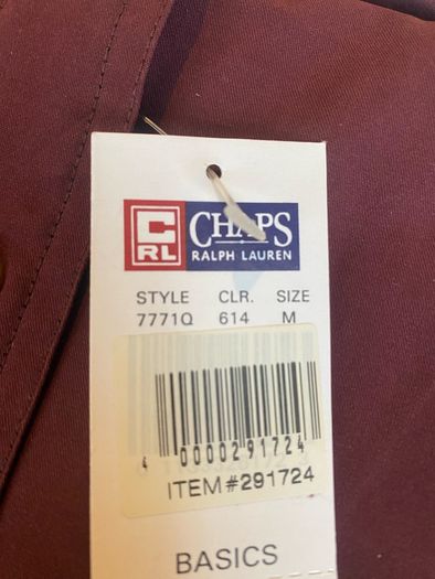 New Ralph Lauren Chaps Shirt Burgundy M