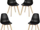4 x   Dining Chairs with Solid Beech Wood Legs Set of 4