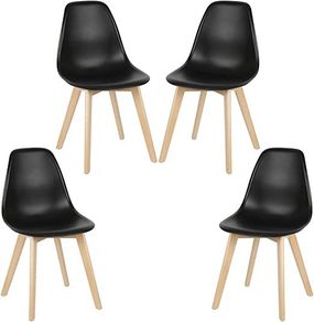 4 x   Dining Chairs with Solid Beech Wood Legs Set of 4