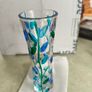 Tree of Life Blue Venetian Glass Bud Vase - Handmade in Italy, Colorful Murano Glass Vase Image 2
