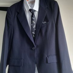 Navy Blazer, Light Blue Shirt, Cream Chinos