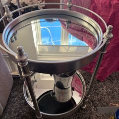 Mirrored Drink tray on wheels/coffee table