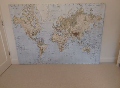 Large wall map of the world