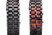 Fashion Mens Digital Lava Wrist Watch Men Black Full Metal Red Blue LED Display Watches Gifts for Male Boy Sport Creative Clock