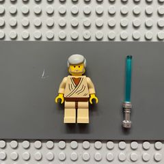 lego Star Wars sw0023 Obi-Wan Kenobi minifigure- Old, Yellow Head, Light Gray Hair