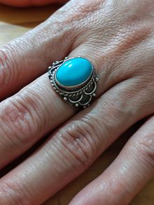 Sterling Silver Ring - Size P - Stamped for Silver (S10)