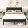 Double Bed Frame Metal Platform Bed Frame with Wood Headboard/Mattress Base/Underbed Storage/No Box Spring Needed/Black Image 7