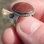 Mid Century Large Oval Cabochon Agate Sterling Silver Ring Image 9