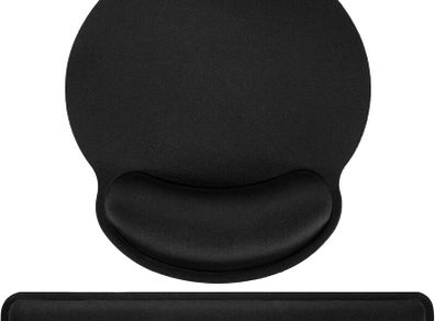 Keyboard and Mouse Mat Set, Ergonomic Gel Filled Mouse Pad with Wrist Cushion Support with Memory Foam for Computer and Laptop