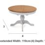 Camille Soft Grey Wooden Round Extending Dining Table, chairs and coffee table Image 9