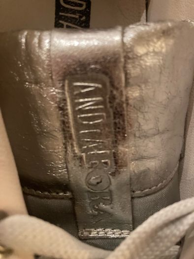 Andia Fora Made in Italy Top Quality Designer Silver Trainers - Size 41