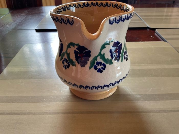Nicholas Mosse two pansy jugs .  Both 4 inches  in height