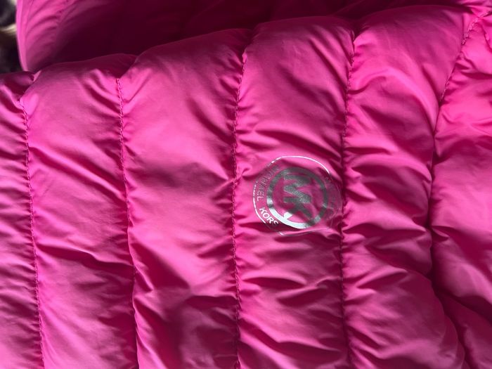 michael kors pink light down/feather puffer jacket
