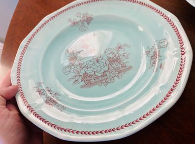 Adams Calyx Ware Dinner Plates Metz x 2