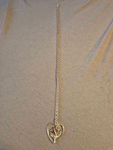 Vintage Sterling Silver Meadow Flowers in a Heart. Stamped.