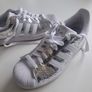 Adidas Superstar Silver Glitter Trainers Image 2