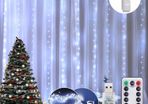 Curtain Lights 8 Modes Remote Control, 300 LEDs Window Fairy String Lights USB Operated, 3mx3m Waterproof Hanging Lights with Hooks, Durable Copper Xmas Lights MULTIPLE COLOURS AVAILABLE (FREE POSTAGE)