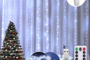 Curtain Lights 8 Modes Remote Control, 300 LEDs Window Fairy String Lights USB Operated, 3mx3m Waterproof Hanging Lights with Hooks, Durable Copper Xmas Lights MULTIPLE COLOURS AVAILABLE (FREE POSTAGE)