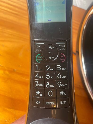 IDECT Eclipse Plus Digital Cordless Landline Phone w/Built in Answering Machine Black Retro