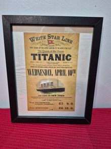 Framed Titanic Replica Advertisement Poster