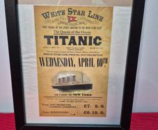 Framed Titanic Replica Advertisement Poster