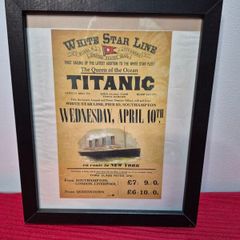 Framed Titanic Replica Advertisement Poster